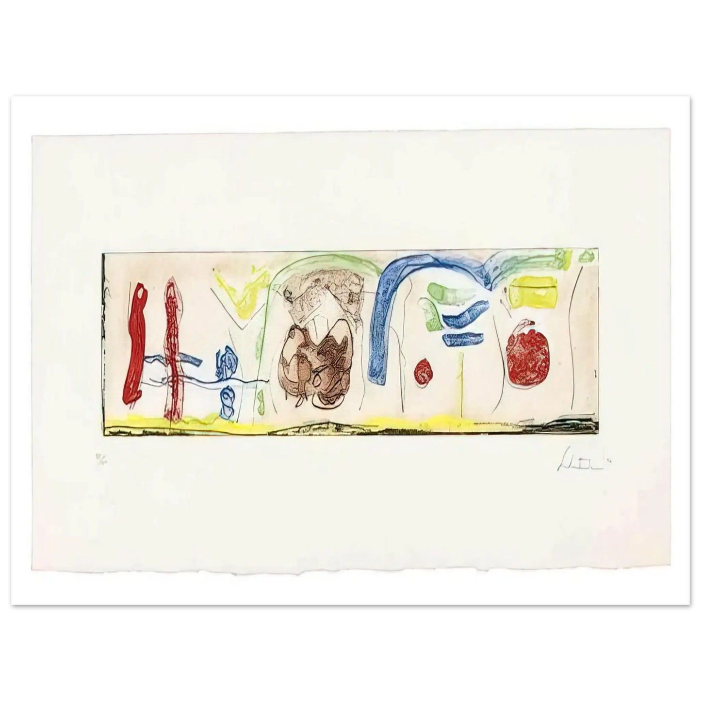 Helen Frankenthaler - Bridges - 1996 Wall art - A3 (29.7 x 42  cm) - Premium Wooden Framed Poster With Fine Art Paper - Black frame