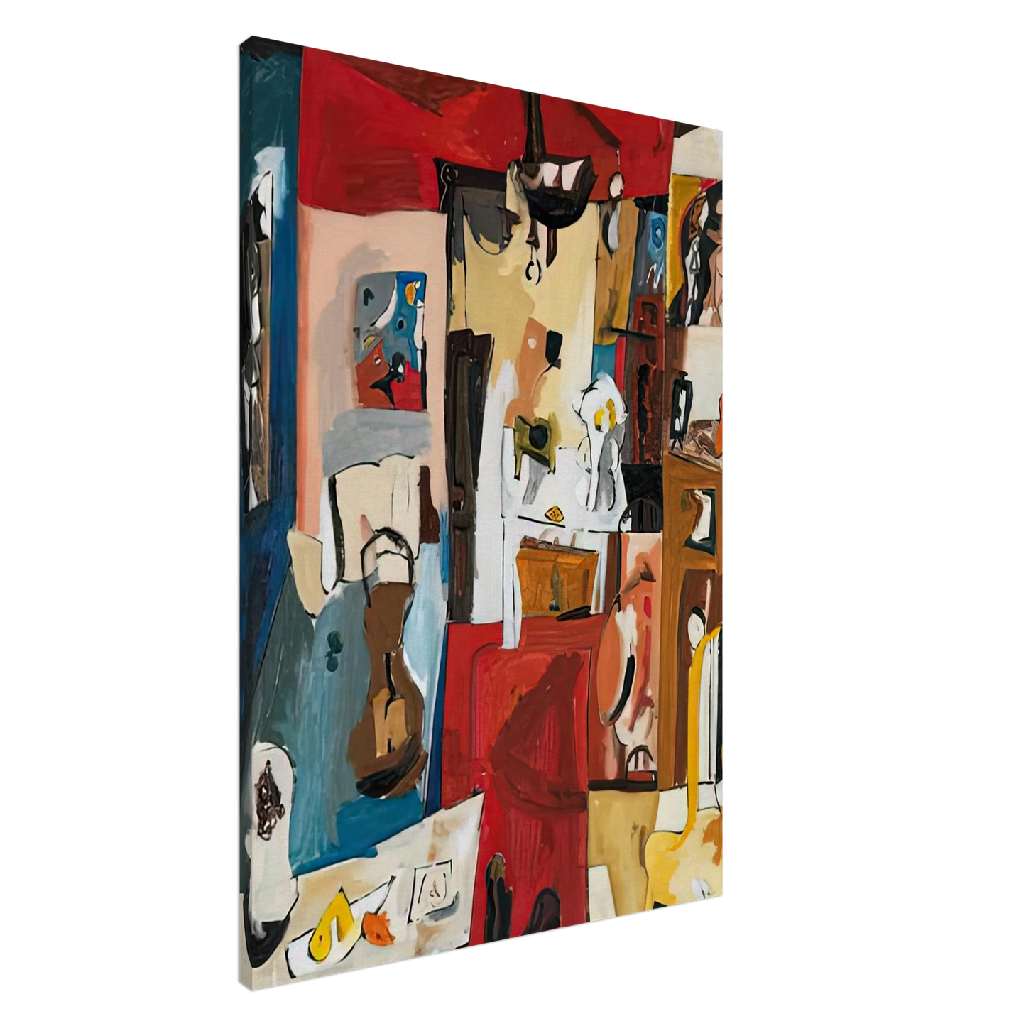 Helen Frankenthaler - 21st Street Studio, 1950- Wall Art - 30x40 cm / 12x16 inches - Premium Wooden Framed Poster With Fine Art Paper-canvas - White frame