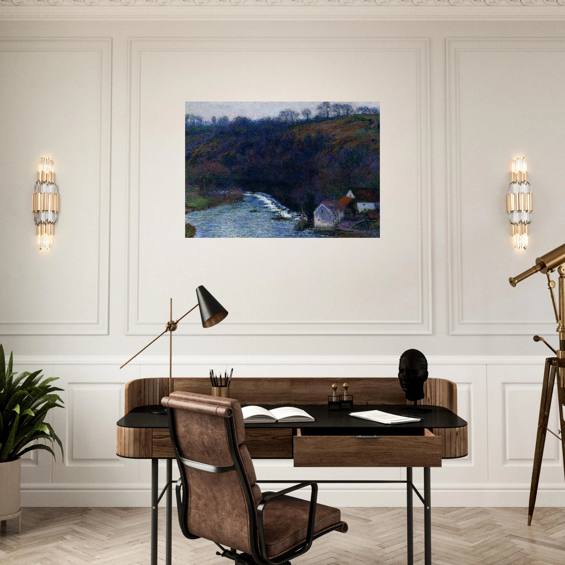 The Mill at Vervy - claude monet Brushed Aluminum Print - 70x100 cm / 28x40 inches | claude monet Aluminum Print | claude monet Prints