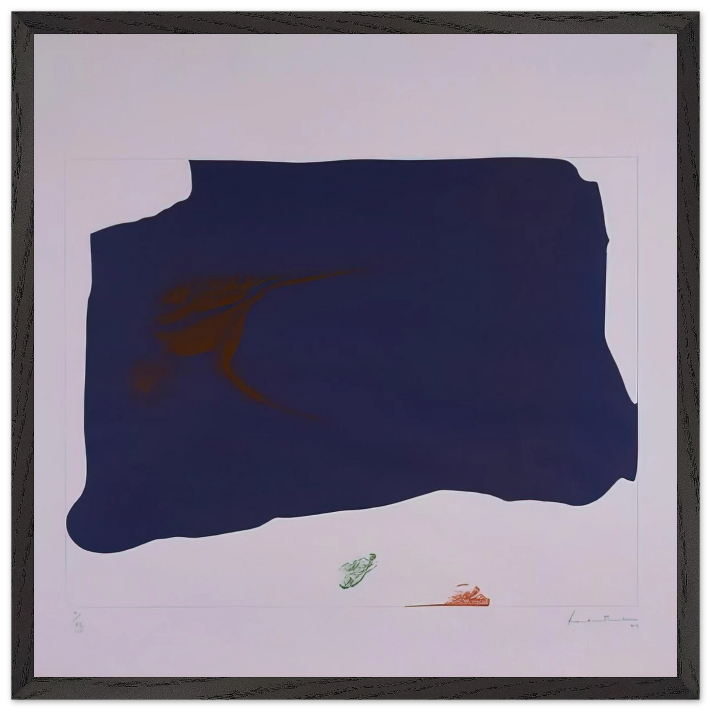 Helen Frankenthaler - Variation II on Mauve Corner - 1969 Wall art - 40x50 cm / 16x20 inches - Premium Wooden Framed Poster With Fine Art Paper-canvas - White frame