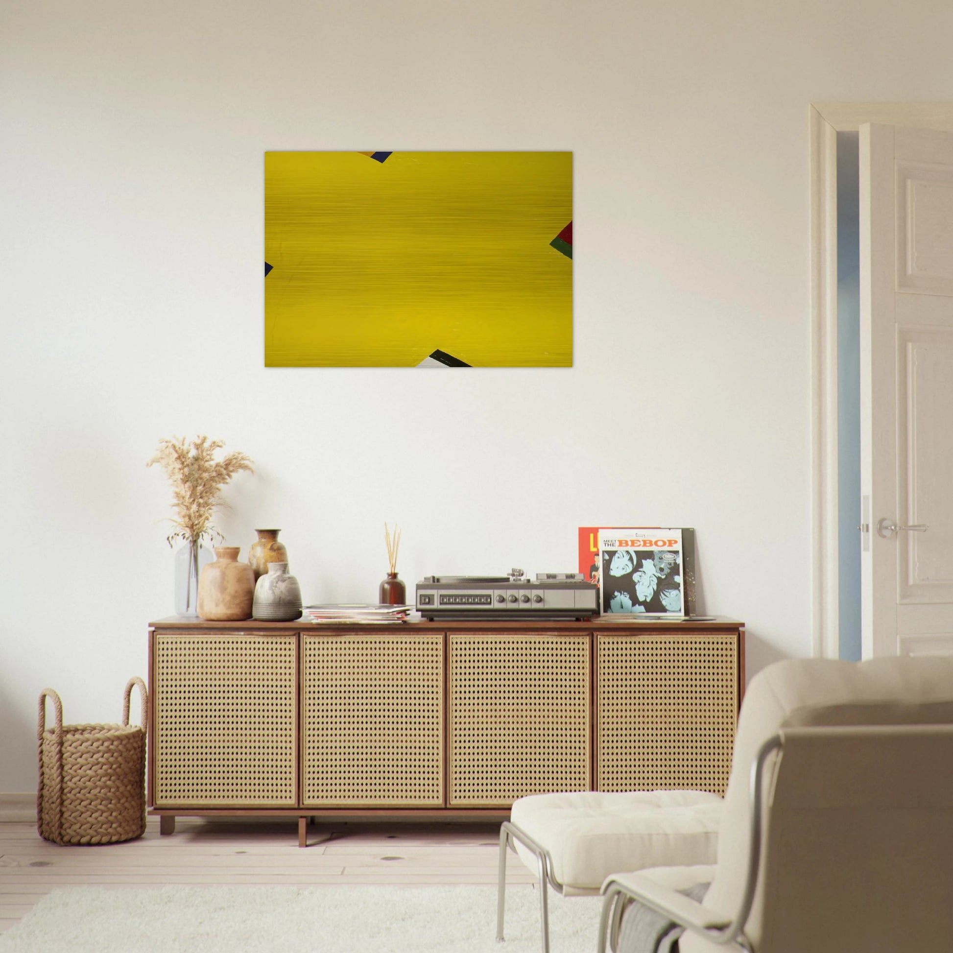 Yellow - Al Held Brushed Aluminum Print - 70x100 cm / 28x40 inches | Al Held Aluminum Print | Al Held Prints