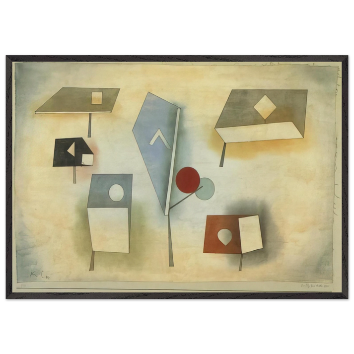 SIX SPECIES 1921 - Paul Klee 70x100 cm / 28x40 inches Framed Art Print – Black Wooden Frame