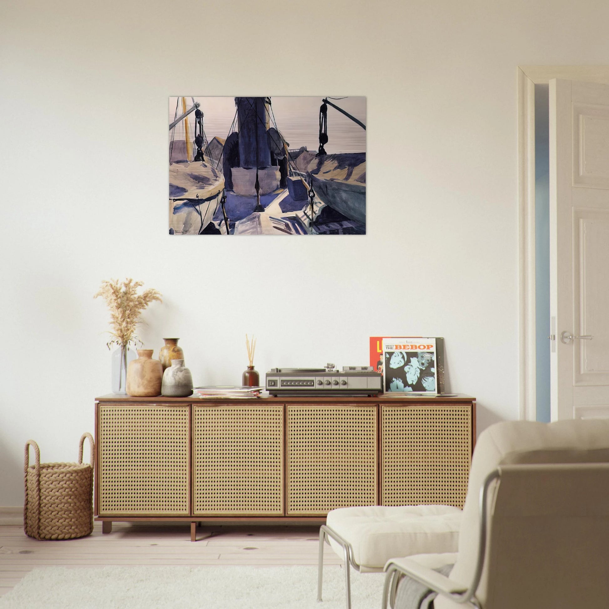 Funnel of Trawler - Edward Hopper Brushed Aluminum Print - 70x100 cm / 28x40 inches | Edward Hopper Aluminum Print | Edward Hopper Prints