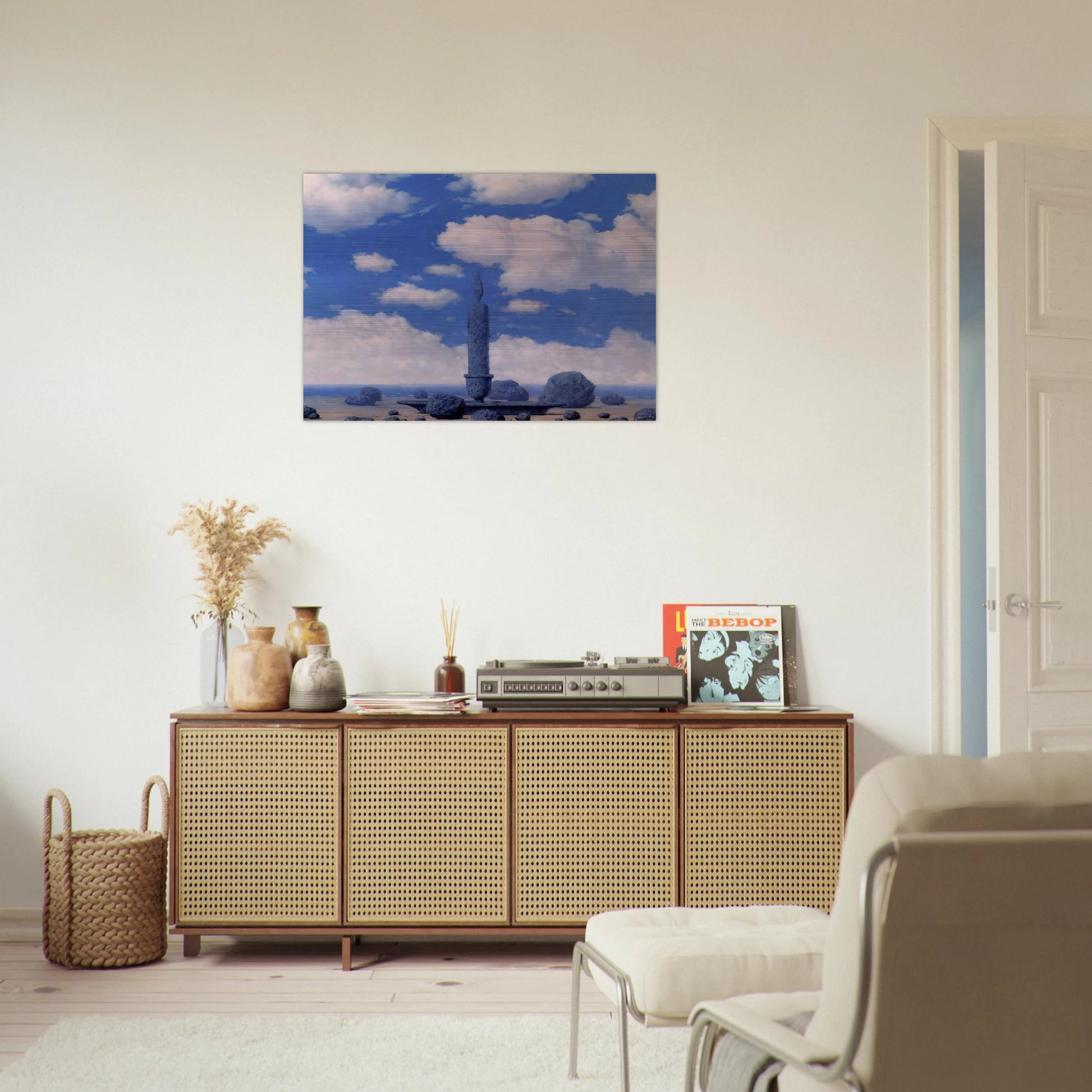 SOUVENIR FROM TRAVELS - Rene Magritte Brushed Aluminum Print - 70x100 cm / 28x40 inches | Rene Magritte Aluminum Print | Rene Magritte Prints
