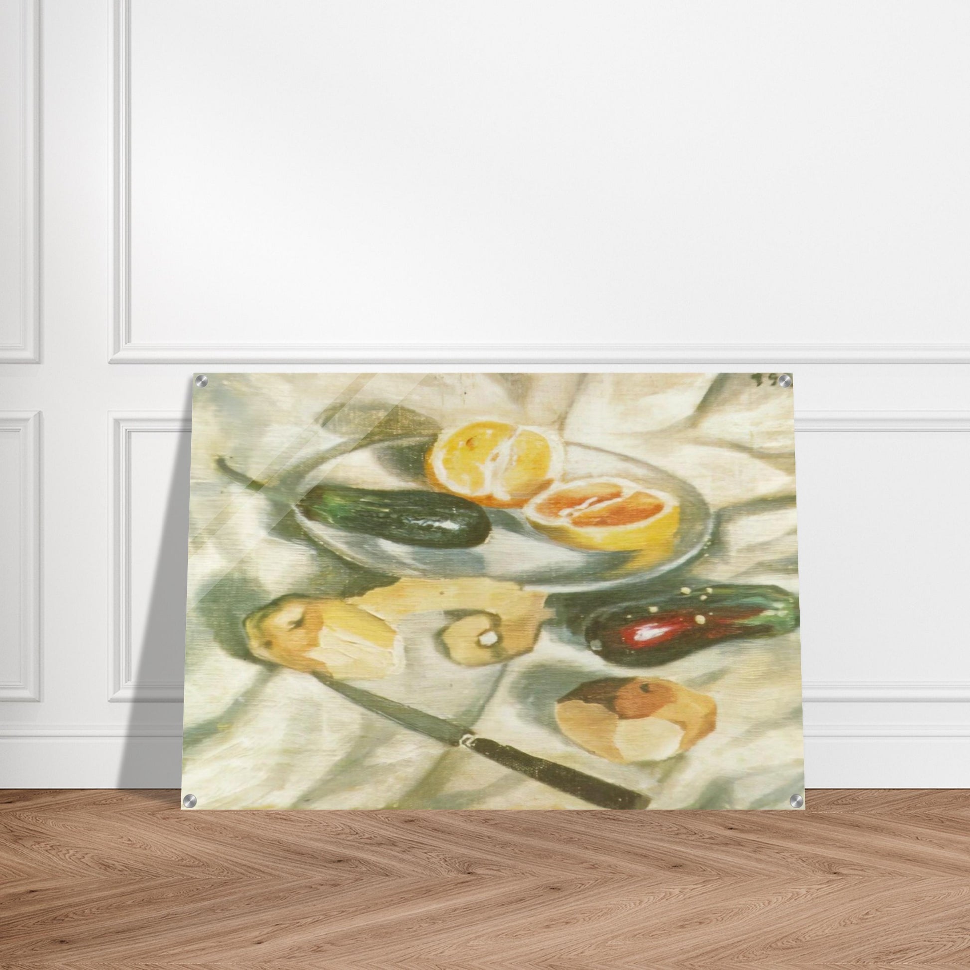STILL LIFE WITH AUBERGINES - Salvador Dali Acrylic Print - 70x100 cm / 28x40″ inches