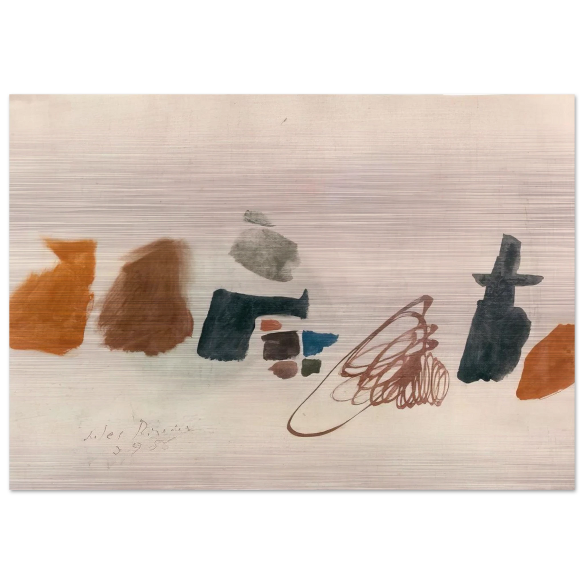 3.9.56 II - 1956 - Julius Bissier Brushed Aluminum Print - 70x100 cm / 28x40 inches | Julius Bissier Aluminum Print | Julius Bissier Prints
