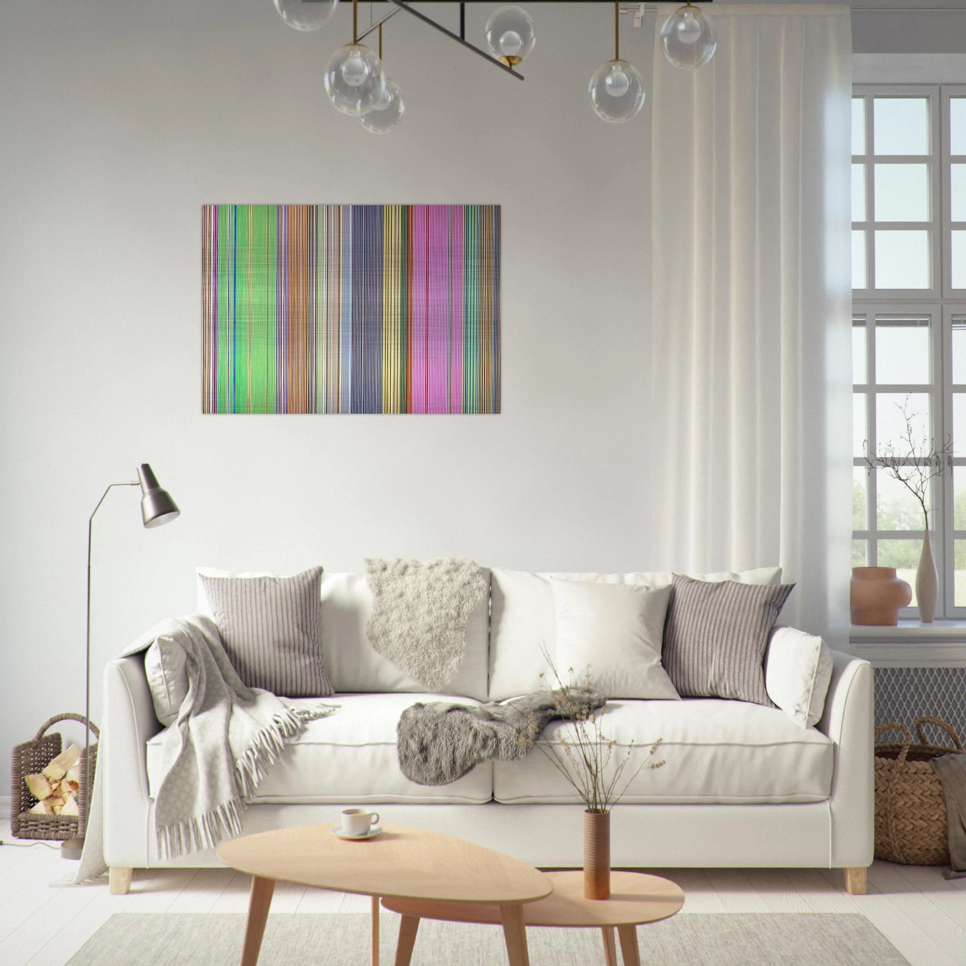 Raspberry Icicle - 1967 - Gene Davis Brushed Aluminum Print - 70x100 cm / 28x40 inches | Gene Davis Aluminum Print | Gene Davis Prints