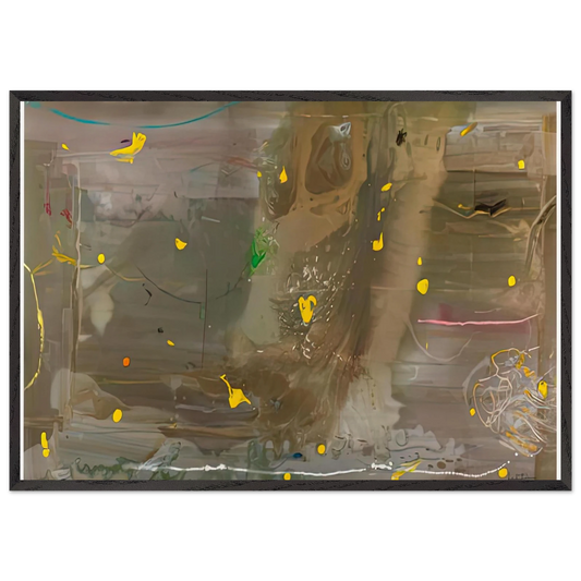 Halleys Comet 1985- - Helen Frankenthaler 70x100 cm / 28x40 inches Framed Art Print – Black Wooden Frame