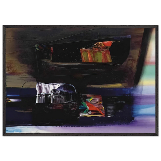 Phenomena Tibetan Clay Offering - 1990 - Paul Jenkins 70x100 cm / 28x40 inches Framed Art Print – Black Wooden Frame