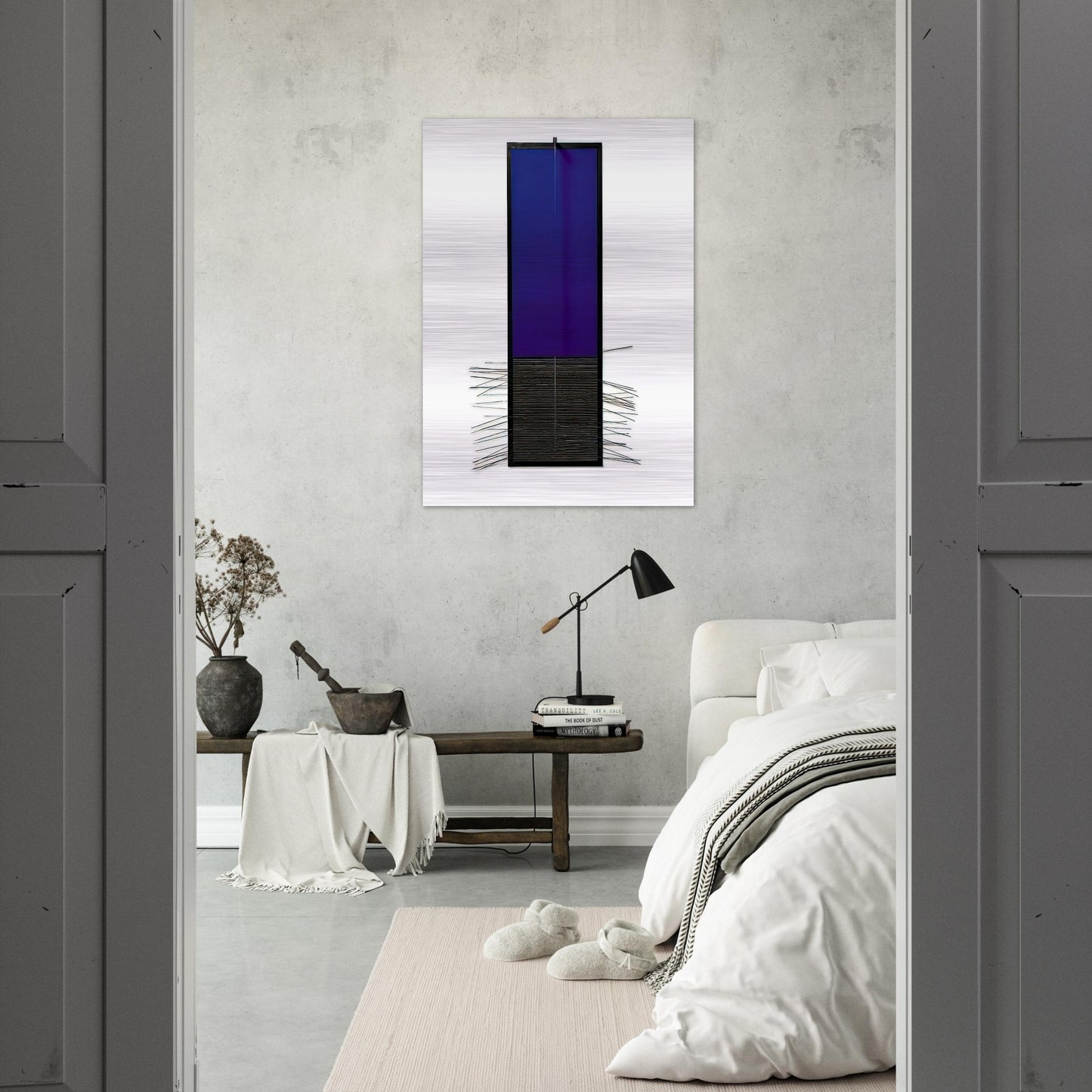 BLEU VERTICAL - Jesus Rafael Soto Brushed Aluminum Print - 70x100 cm / 28x40 inches | Jesus Rafael Soto Aluminum Print | Jesus Rafael Soto Prints