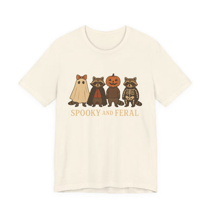 Gruseliges Waschbär-Shirt, lustiges Halloween-T-Shirt mit Grafik, süßes Vintage-Herbst-T-Shirt, trendiges Damen-Halloween-Shirt, T-Shirt mit wildem Waschbär-Motiv