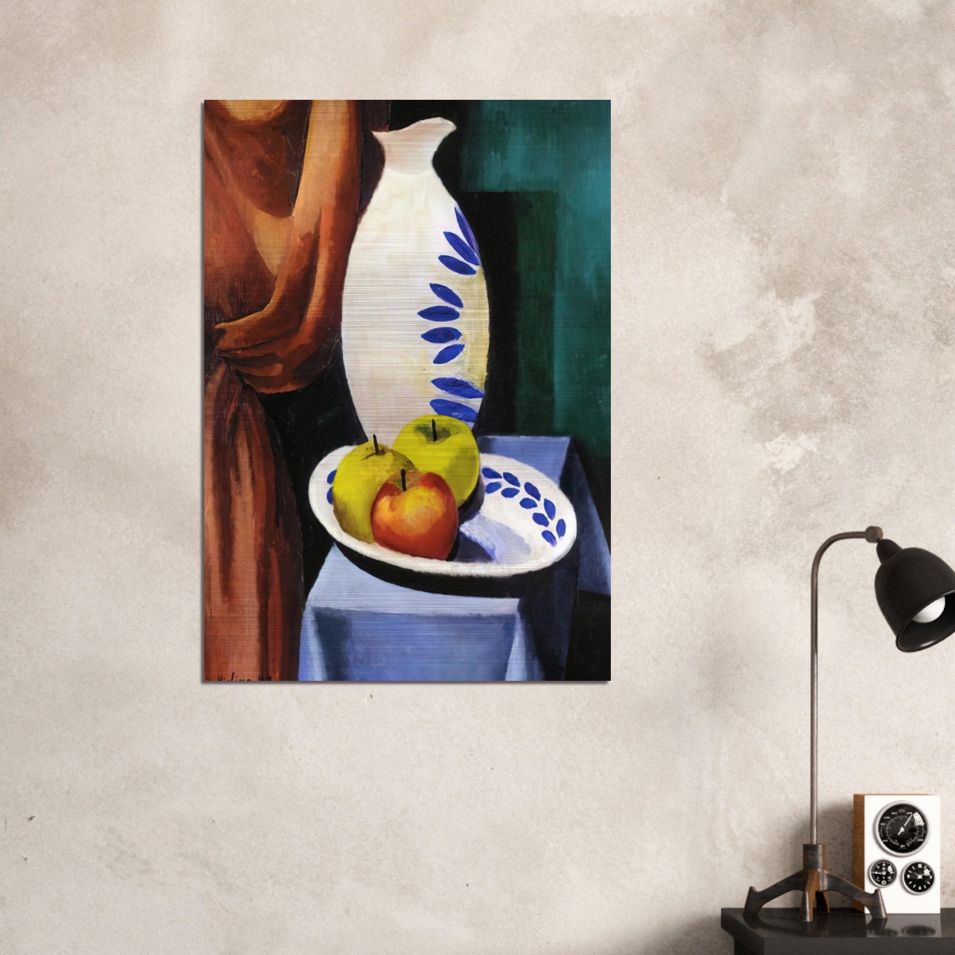 STILL LIFE WITH WHITE PITCHER 1917 - Moise Kisling Brushed Aluminum Print - 70x100 cm / 28x40 inches | Moise Kisling Aluminum Print | Moise Kisling Prints