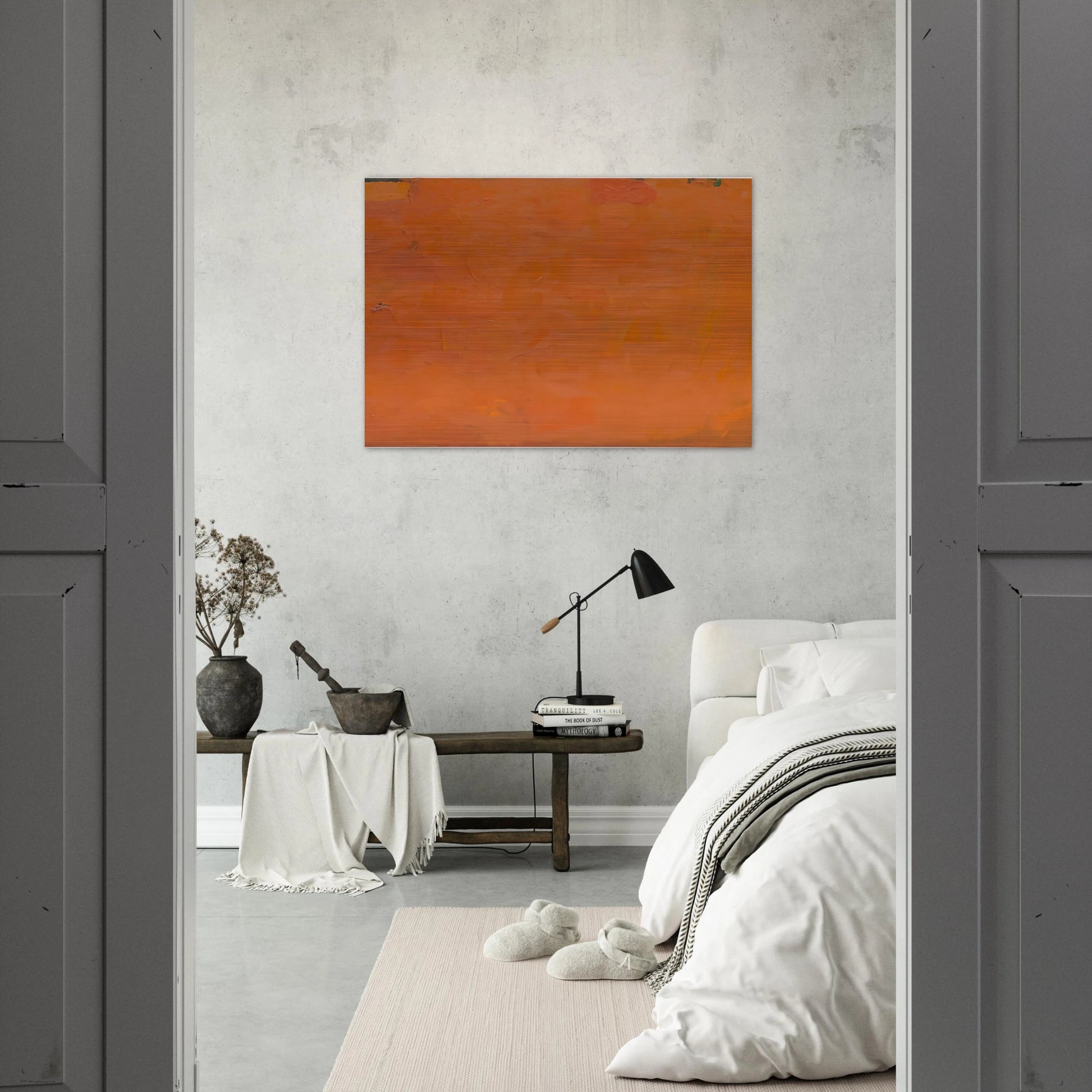 Untitled Orange Painting - Robert Ryman Brushed Aluminum Print - 70x100 cm / 28x40 inches | Robert Ryman Aluminum Print | Robert Ryman Prints