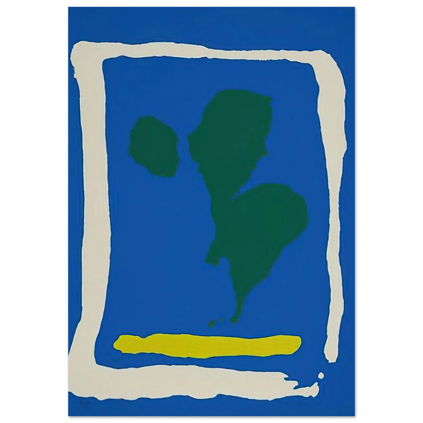 Helen Frankenthaler - Air Frame - 1965 Wall art - 45x60 cm / 18x24 inches - Premium Wooden Framed Poster With Fine Art Paper-canvas - Black frame