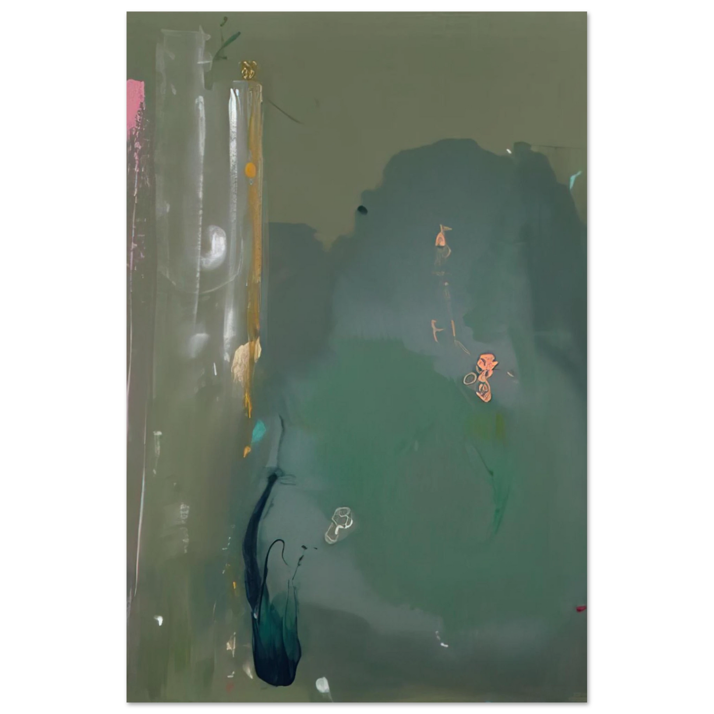 Helen Frankenthaler - CÃƒÆ’Ã‚Â´te d Argent - 1980 Wall art - 13x18 cm / 5x7 inches - Premium Wooden Framed Poster With Fine Art Paper-canvas - White frame