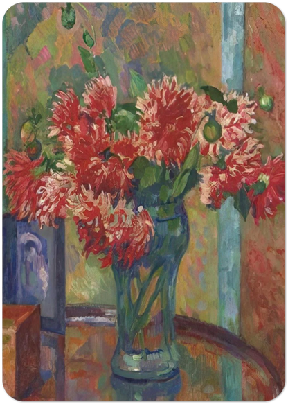DAHLIAS TO MME MADELEINE E R BONNET 1912 By Theo van Rysselberghe Pack of 10 Post Cards | Theo van Rysselberghe Post Cards | A6 (10.5 x 14.8 cm) - 4.1 x 5.8 inches