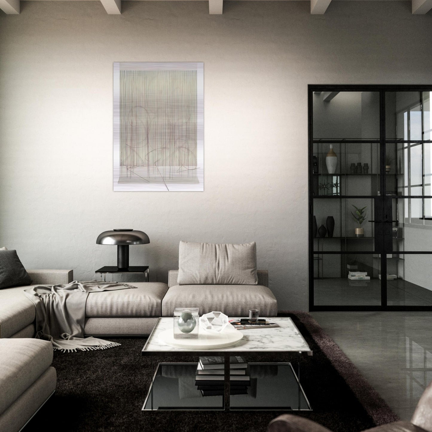 ESCRITURA ROSA PANTA - Jesus Rafael Soto Brushed Aluminum Print - 70x100 cm / 28x40 inches | Jesus Rafael Soto Aluminum Print | Jesus Rafael Soto Prints