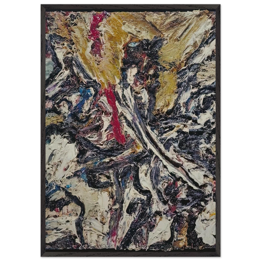 STUDY AFTER TITIAN II - Frank Auerbach 70x100 cm / 28x40 inches Framed Art Print – Black Wooden Frame