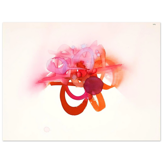 Luis Feito - UNTITLED RED ORANGE AND PINK  75x100 cm / 30x40inches Fine Art Poster