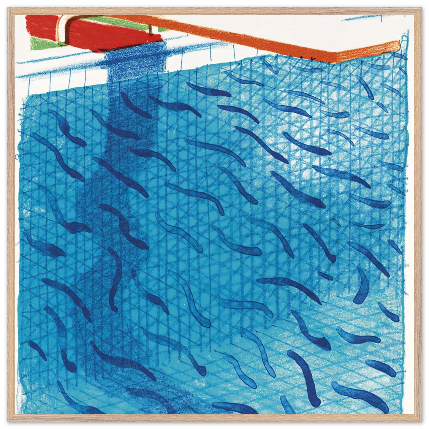 David Hockney - David Hockney Wall art - 70x100 cm / 28x40 inches - Premium Wooden Framed Poster With Fine Art Paper-canvas - White frame