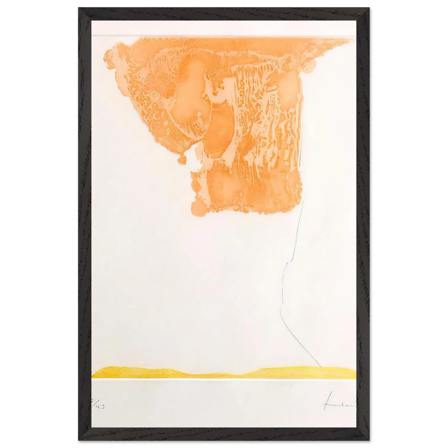 Helen Frankenthaler - Pranzo Italiano - 1973 Wall art - 28x43  cm / XL (11x17 inches) - Premium Wooden Framed Poster With Fine Art Paper-canvas - White frame