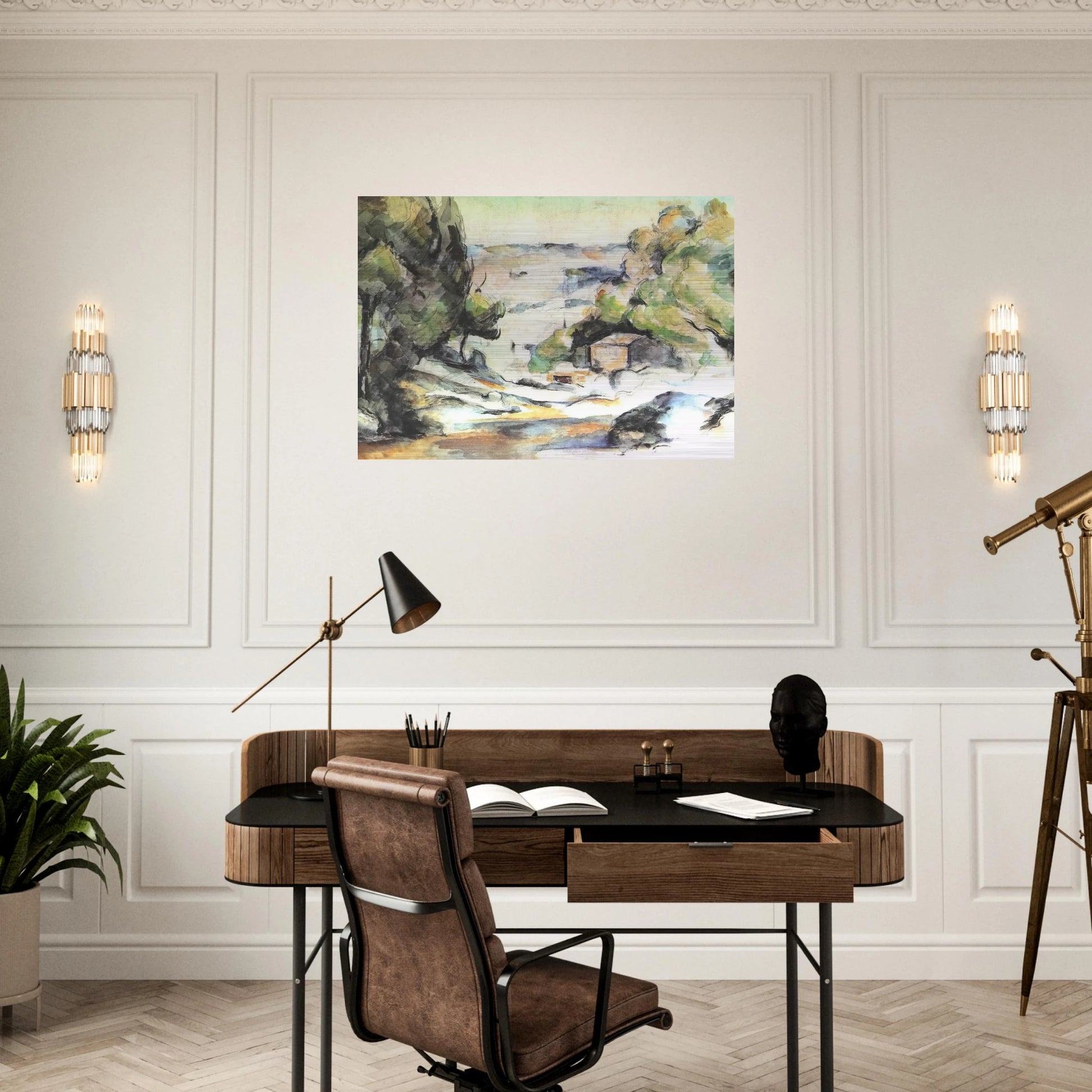 Landscape in the Provence - Paul Cézanne Brushed Aluminum Print - 70x100 cm / 28x40 inches | Paul Cézanne Aluminum Print | Paul Cézanne Prints