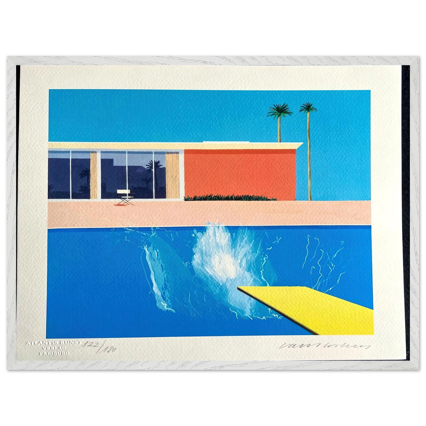 David Hockney - David Hockney Wall art - A1 (59.4 x 84.1  cm) - Premium Wooden Framed Poster With Fine Art Paper-canvas - White frame