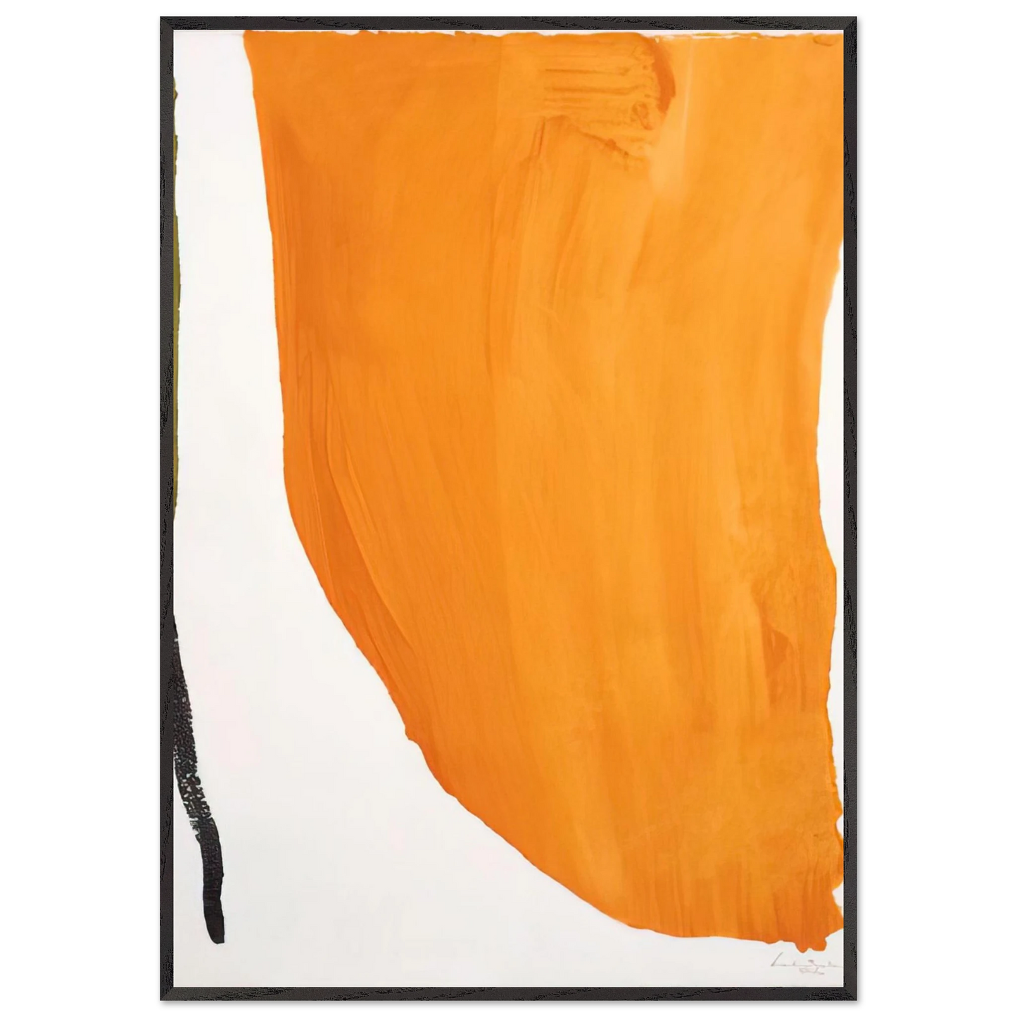 Helen Frankenthaler - Orange Downpour - 1970 Wall art - A3 (29.7 x 42  cm) - Premium Wooden Framed Poster With Fine Art Paper-canvas - Black frame