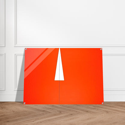 Red with White Triangle - 1961 - Carmen Herrera Acrylic Print - 70x100 cm / 28x40″ inches