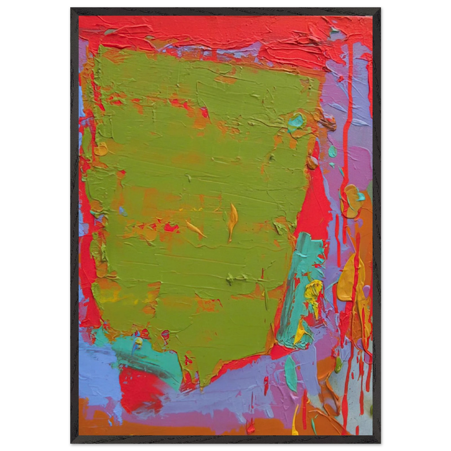 21175 - 1975 - John Hoyland 70x100 cm / 28x40 inches Framed Art Print – Black Wooden Frame