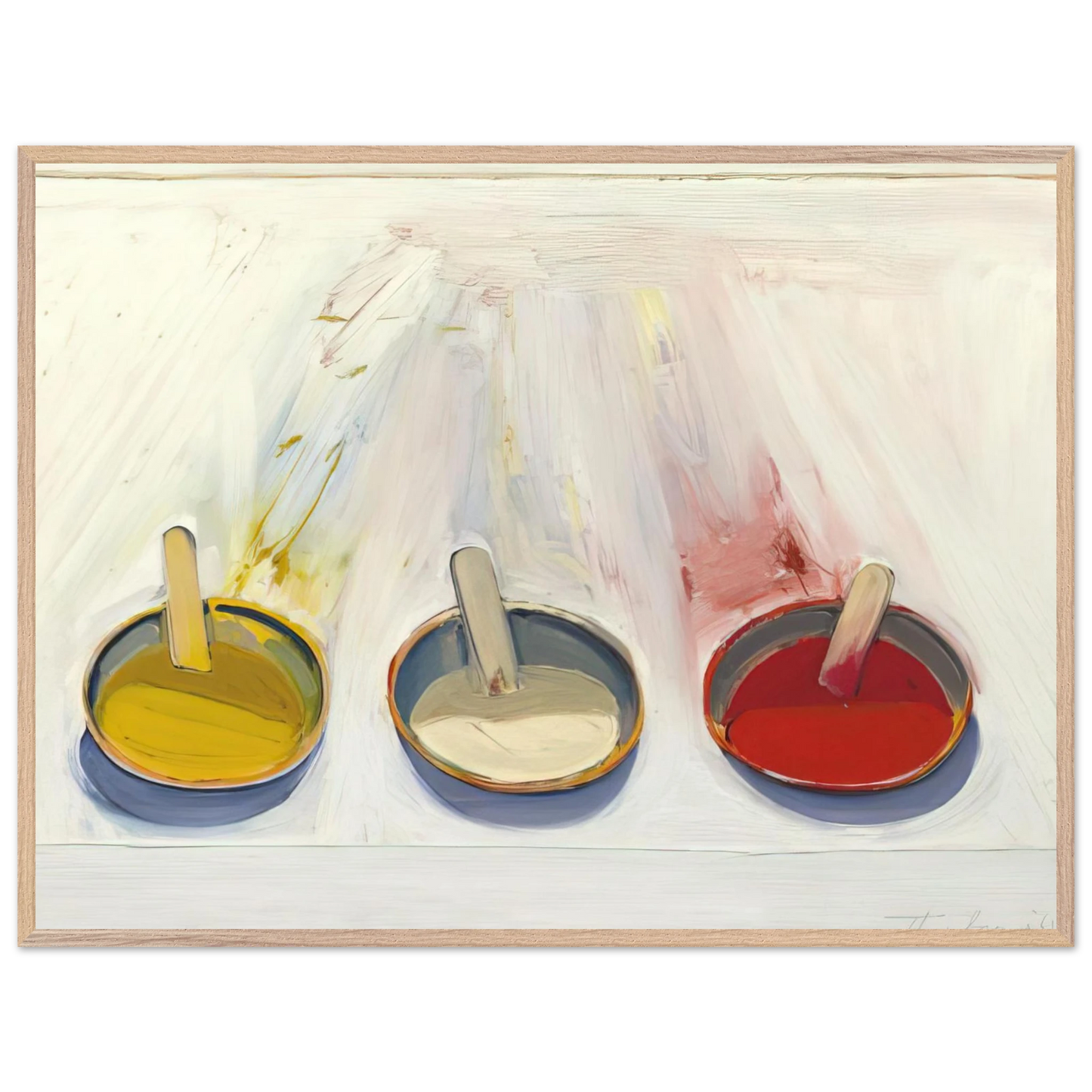 Wayne Thiebaud - Dressing Wells - 1961 Wall Art - 60x80 cm / 24x32 inches - Premium Wooden Framed Poster With Fine Art Paper - Black frame