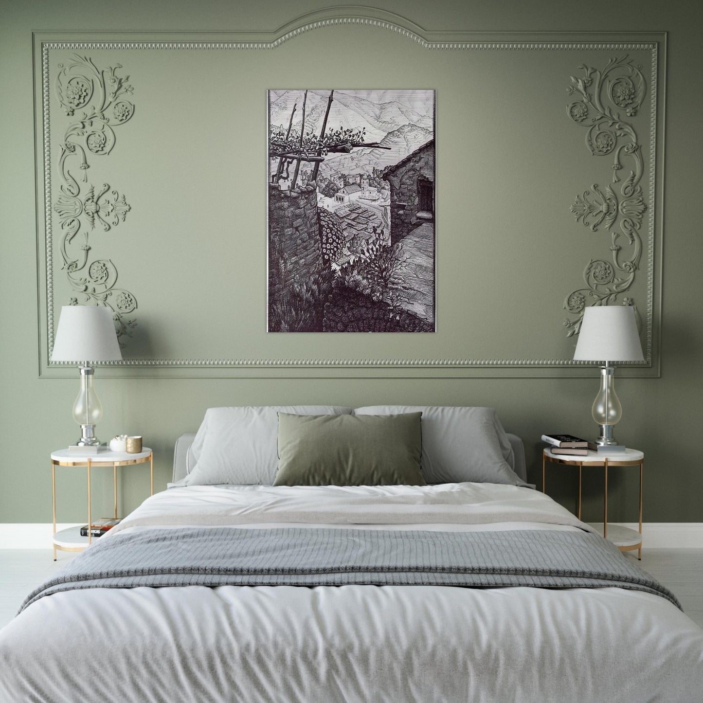 THE HAMLET OF TURELLO SOUTHERN ITALY - MC Escher Brushed Aluminum Print - 70x100 cm / 28x40 inches | MC Escher Aluminum Print | MC Escher Prints