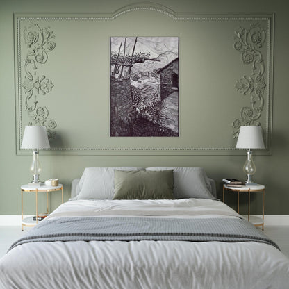 THE HAMLET OF TURELLO SOUTHERN ITALY - MC Escher Brushed Aluminum Print - 70x100 cm / 28x40 inches | MC Escher Aluminum Print | MC Escher Prints