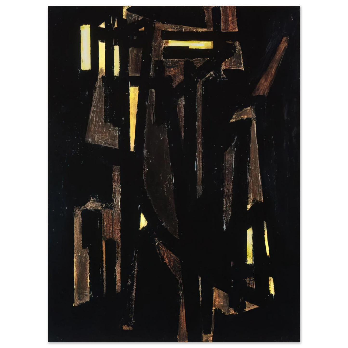 Pierre Soulages - Peinture 146 x 114 cm, 1950 - 1950  75x100 cm / 30x40inches Fine Art Poster