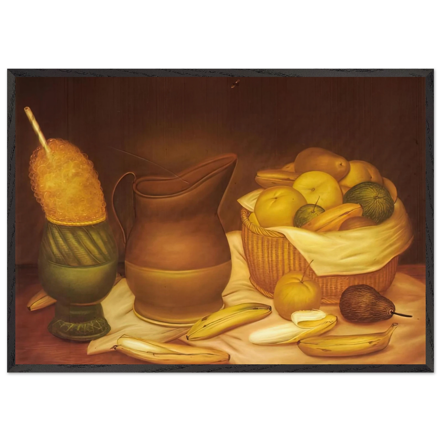STILL LIFE 2 N1 - Fernando Botero 70x100 cm / 28x40 inches Framed Art Print – Black Wooden Frame