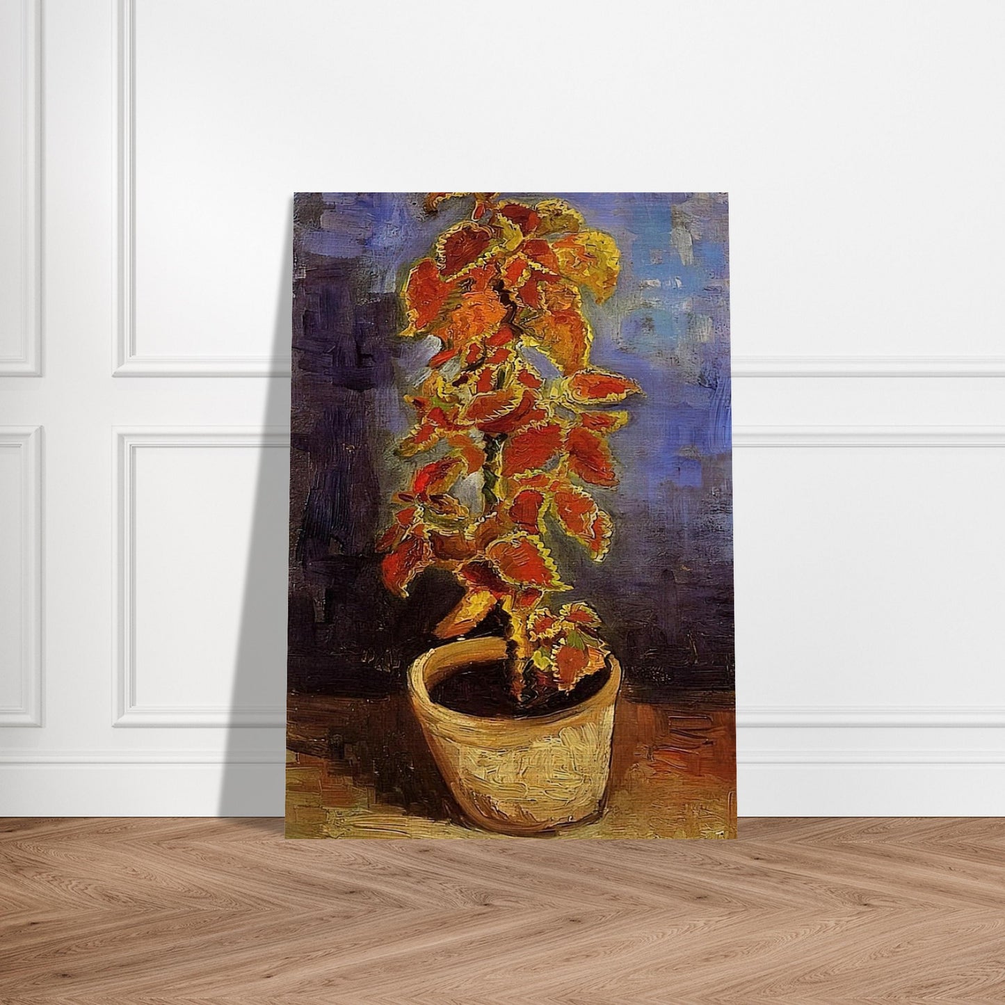 Coleus Plant in a Flowerpot - Vincent van Gogh Brushed Aluminum Print - 70x100 cm / 28x40 inches | Vincent van Gogh Aluminum Print | Vincent van Gogh Prints