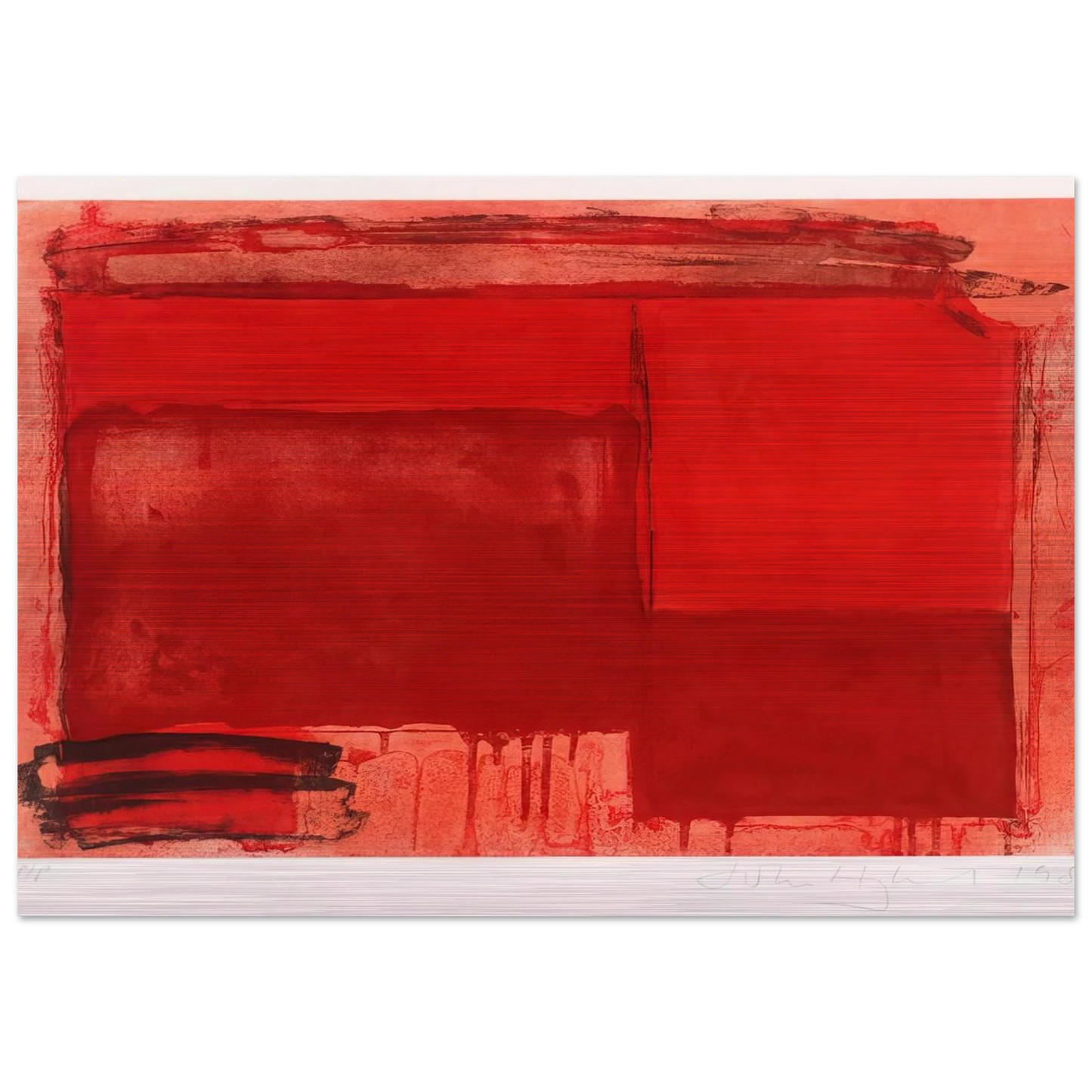 Tembi - 1980 - John Hoyland Brushed Aluminum Print - 70x100 cm / 28x40 inches | John Hoyland Aluminum Print | John Hoyland Prints