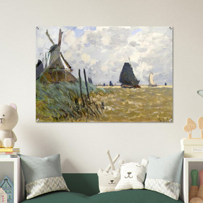 Windmill near Zaandam - claude monet Acrylic Print - 70x100 cm / 28x40″ inches