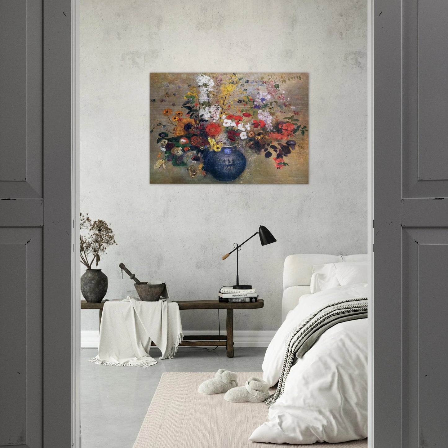 FLOWERS 1909 - Odilon Redon Brushed Aluminum Print - 70x100 cm / 28x40 inches | Odilon Redon Aluminum Print | Odilon Redon Prints
