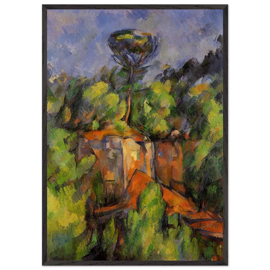 Bibemus Quarry - Paul Cezanne 70x100 cm / 28x40 inches Framed Art Print – Black Wooden Frame