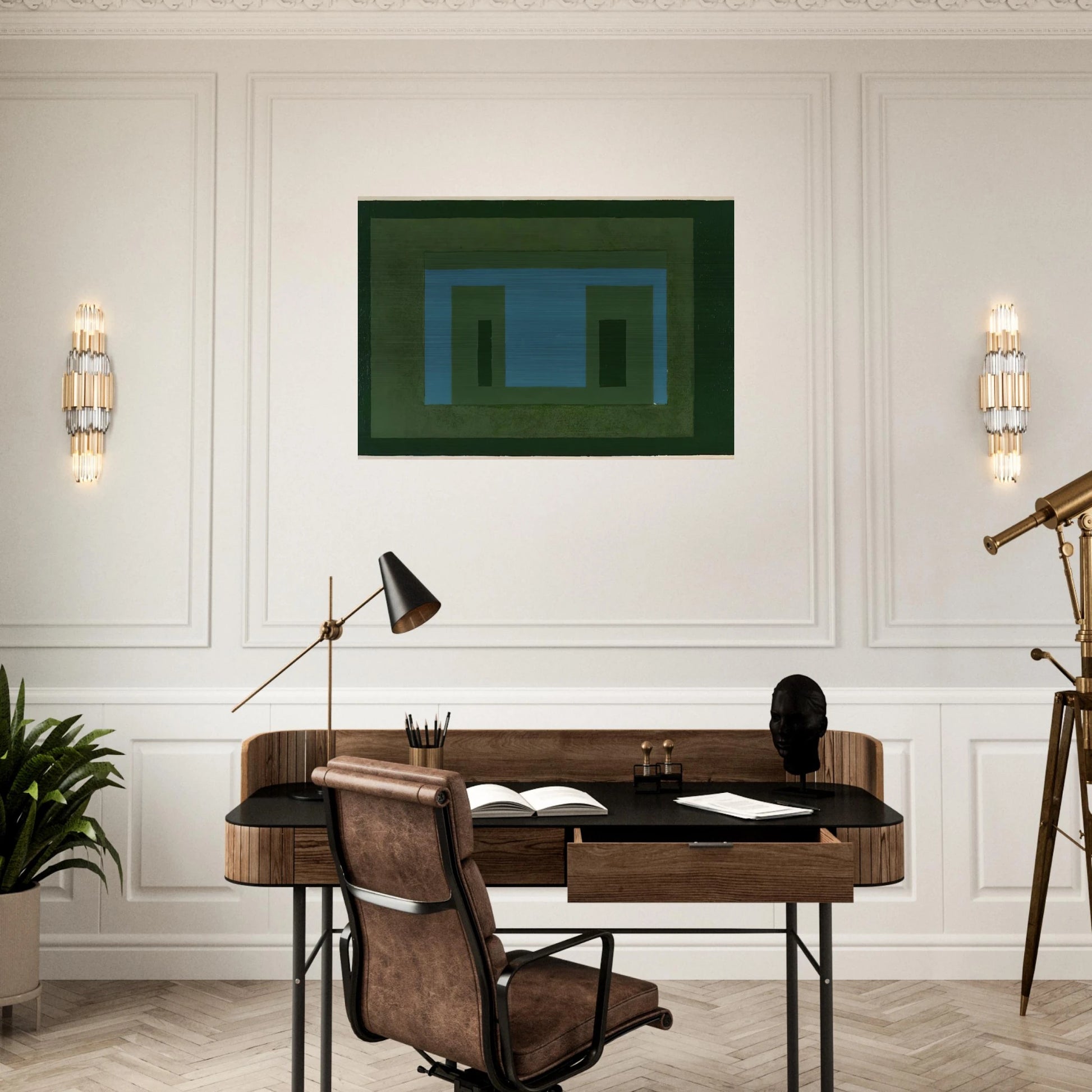 VARIANT ADOBE 1962 - Josef Albers Brushed Aluminum Print - 70x100 cm / 28x40 inches | Josef Albers Aluminum Print | Josef Albers Prints