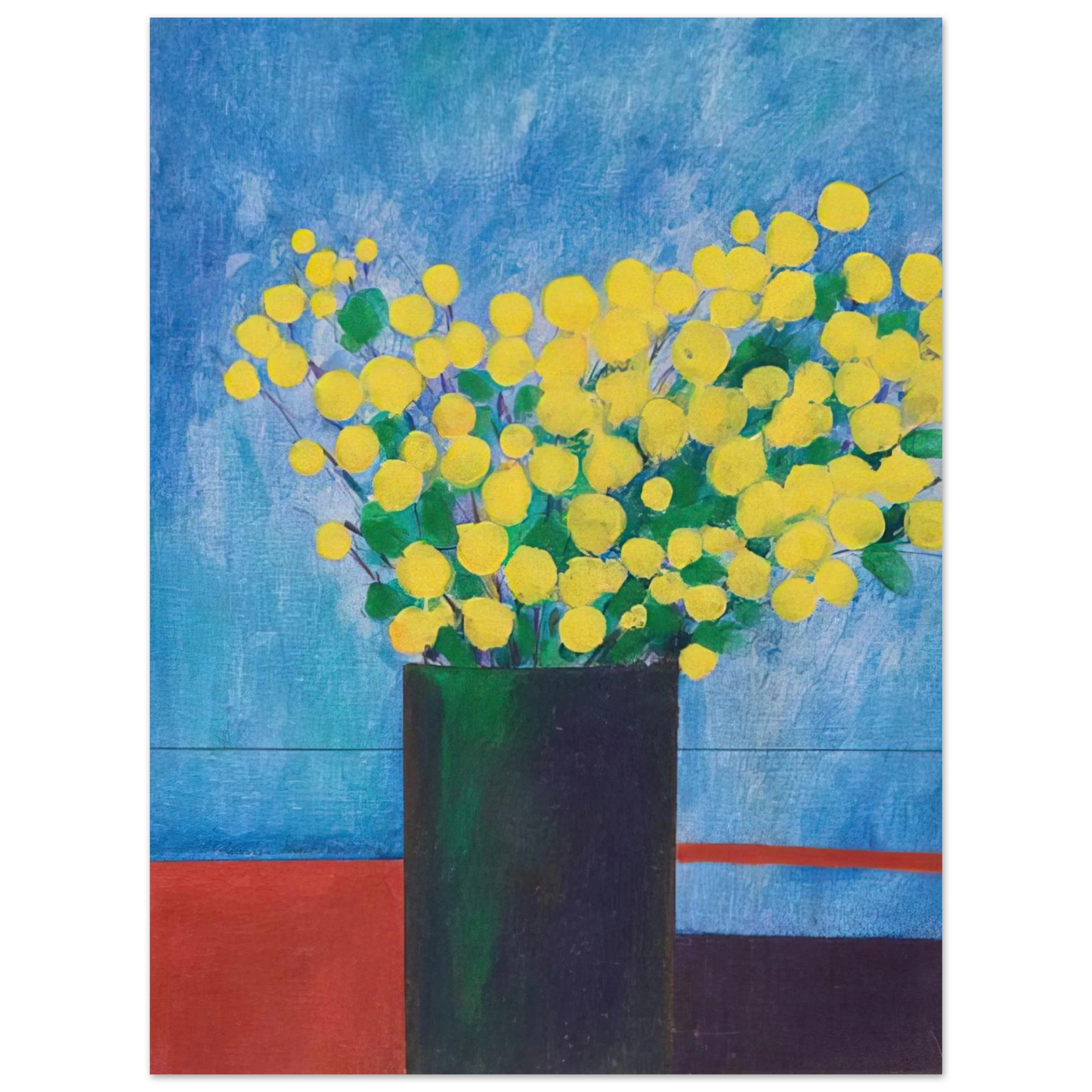 Aldemir Martins - Vase With Flowers - 1968  75x100 cm / 30x40inches Fine Art Poster