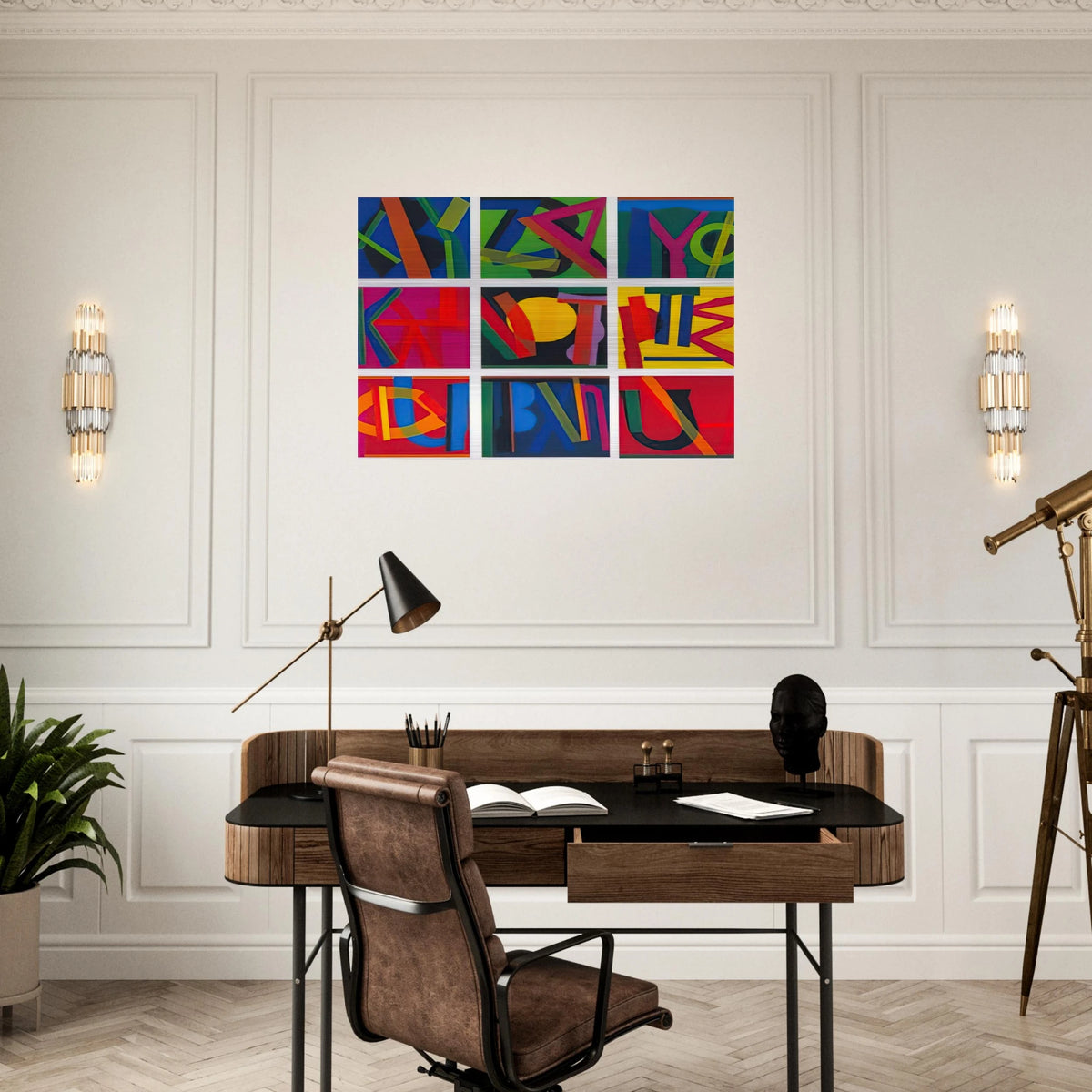 Untitled - Lettrism - Joao Vieira Brushed Aluminum Print - 70x100 cm / 28x40 inches | Joao Vieira Aluminum Print | Joao Vieira Prints