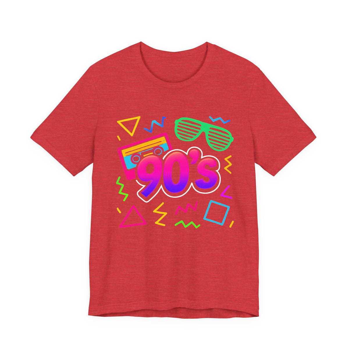 Oldschool-Musik der 90er – Arcade-Vibes. Klassischer 90er-Jahre-Vintage-Look. Retro-T-Shirt „I Heart The Nineties“ aus den 90ern.