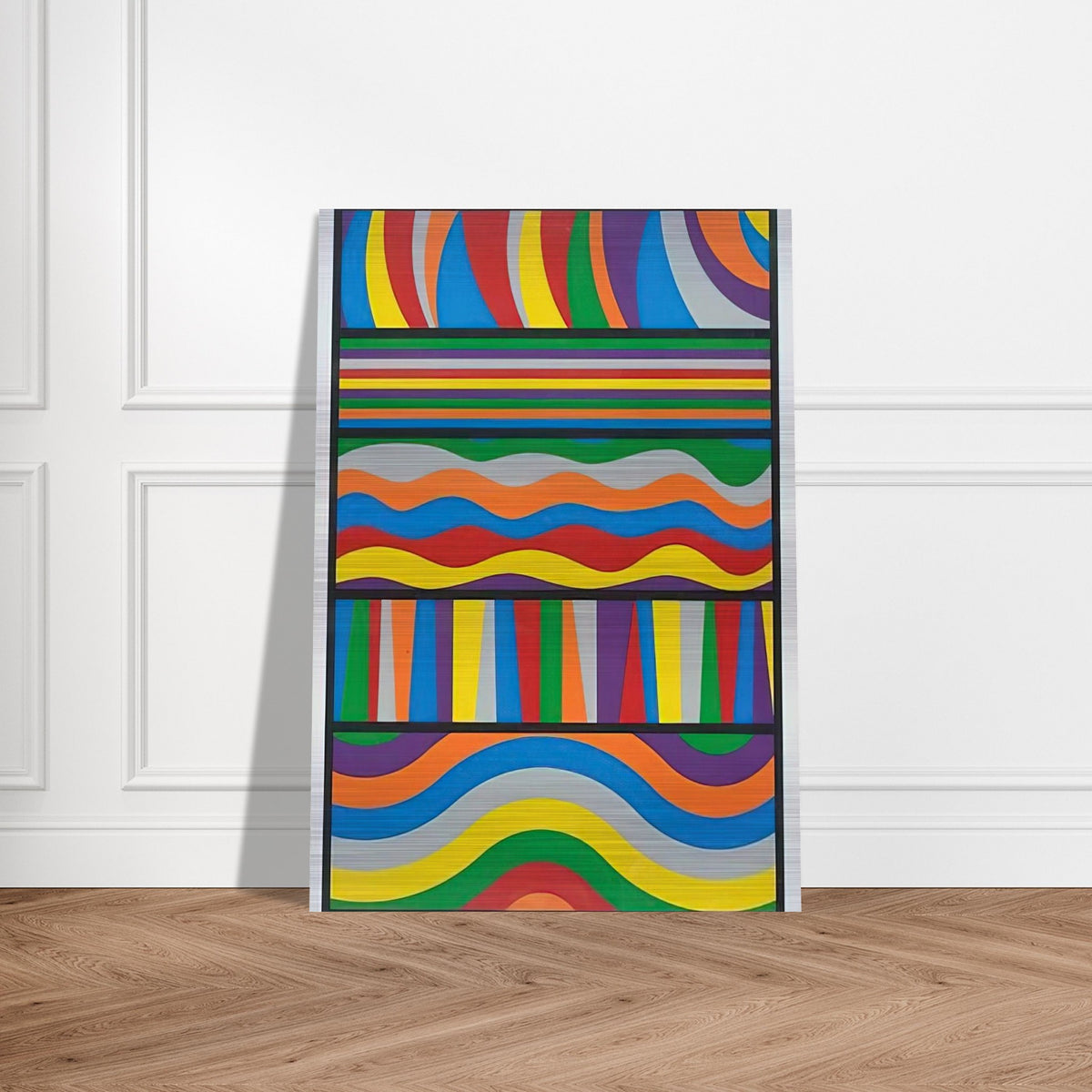 Linear Composition - Sol LeWitt Brushed Aluminum Print - 70x100 cm / 28x40 inches | Sol LeWitt Aluminum Print | Sol LeWitt Prints