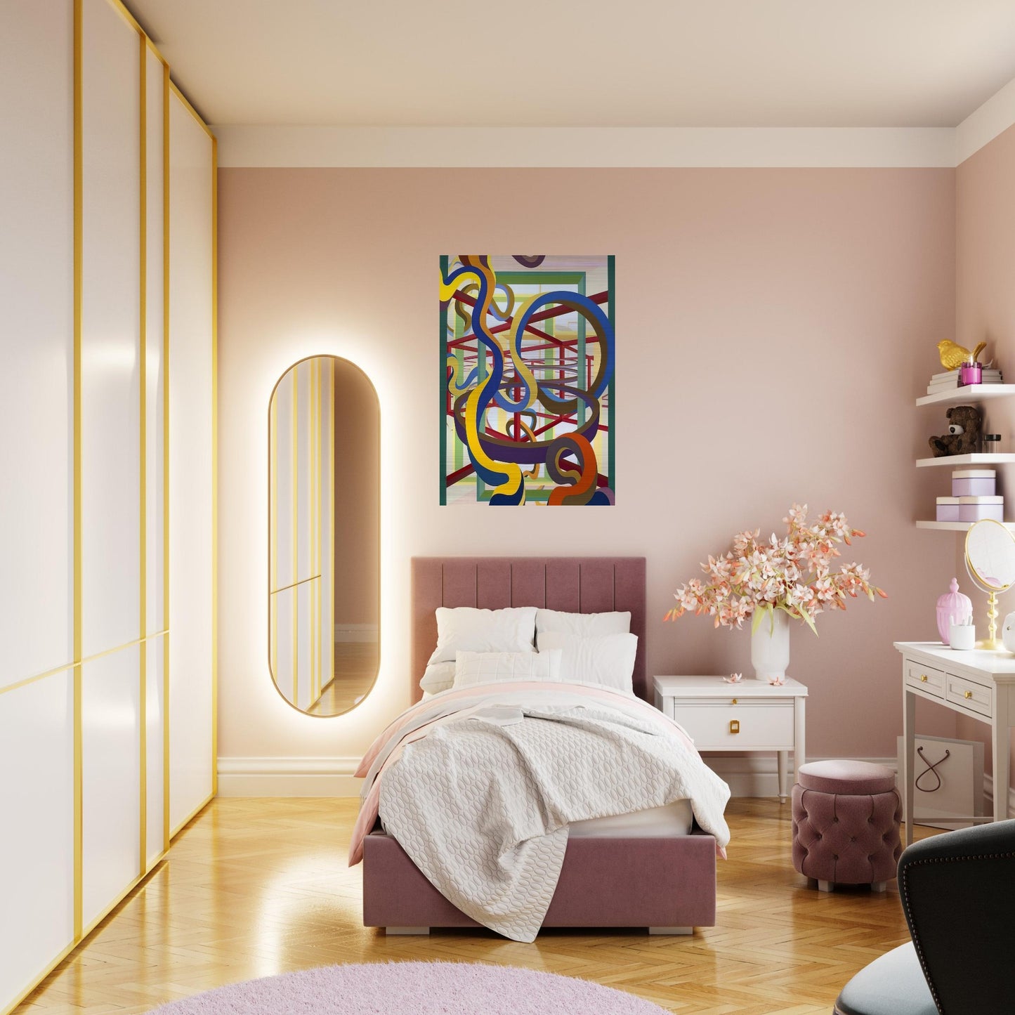 Vorcex IV - Al Held Brushed Aluminum Print - 70x100 cm / 28x40 inches | Al Held Aluminum Print | Al Held Prints