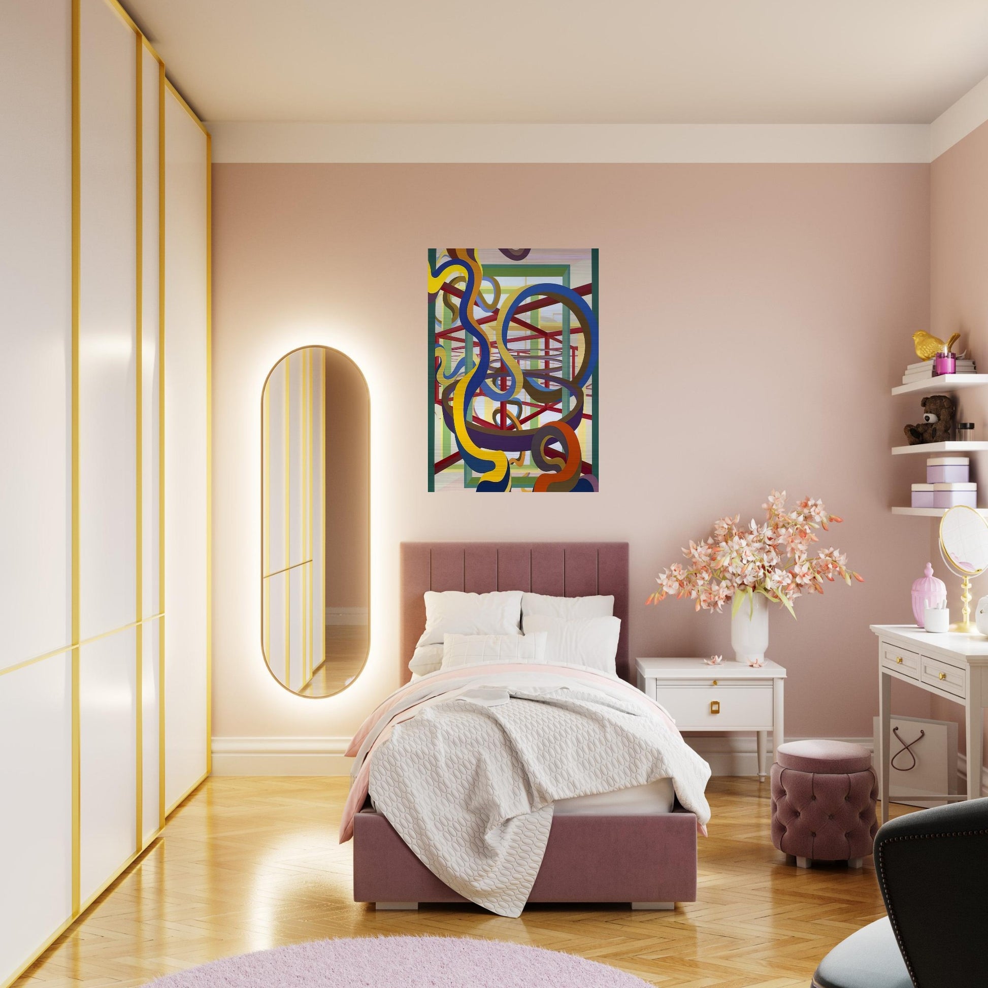 Vorcex IV - Al Held Brushed Aluminum Print - 70x100 cm / 28x40 inches | Al Held Aluminum Print | Al Held Prints