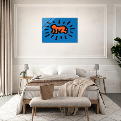 RADIANT BABY FROM ICONS SERIES 1990 - Keith Haring Acrylic Print - 70x100 cm / 28x40″ inches | Keith Haring Art For Sale