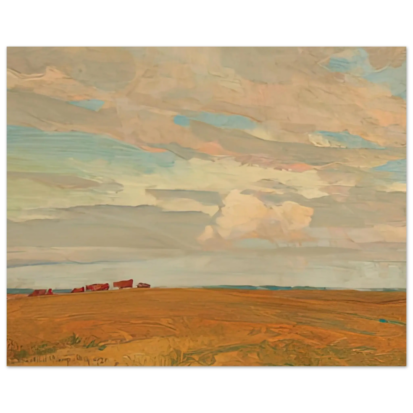 Maynard Dixon - PRAIRIE SAND HILL CAMP MAY 1921 1921 Wall art - 28x43  cm / XL (11x17 Inches) - Premium Wooden Framed Poster With Fine Art Paper - White frame