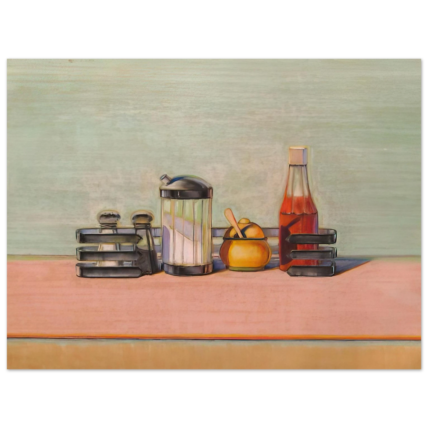 Wayne Thiebaud - Caged Condiments - 2000 Wall Art - 21x29.7 cm / 8x12" - Fine Art Poster - -